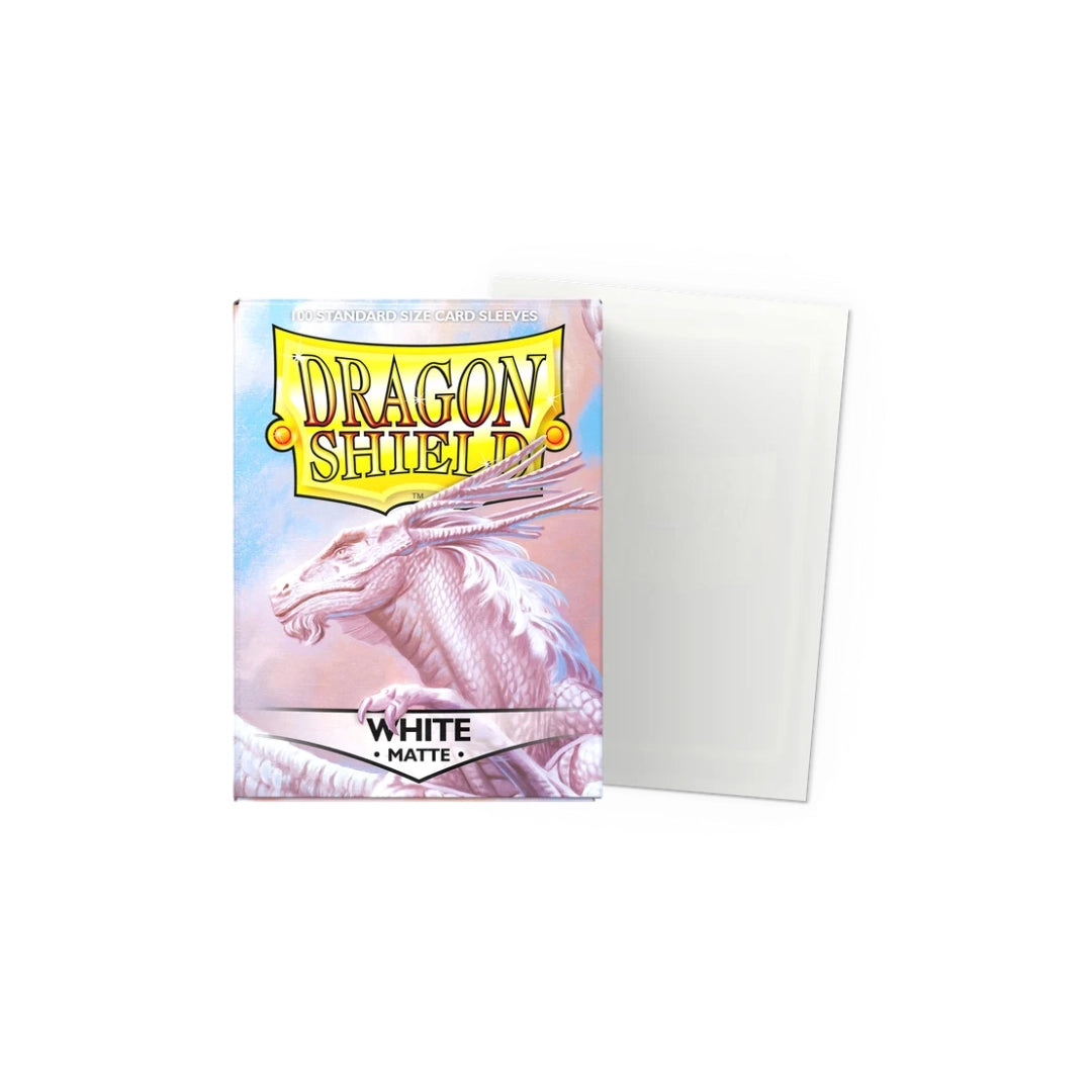 100 sleeves taille standard - White matte  - Dragon Shield