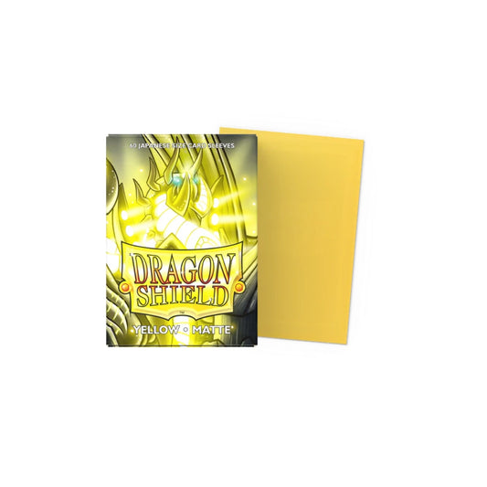 60 sleeves format japonais - Matte Yellow - Dragon Shield